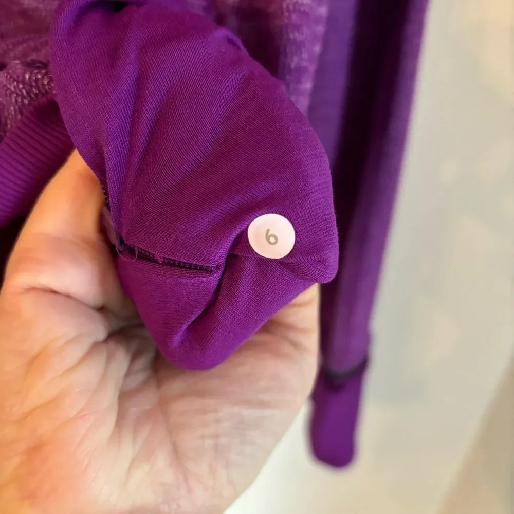 Lululemon Womens Long Sleeve Running 1/3 Zip Pullover Sweatshirt Sz 6 Purple EUC